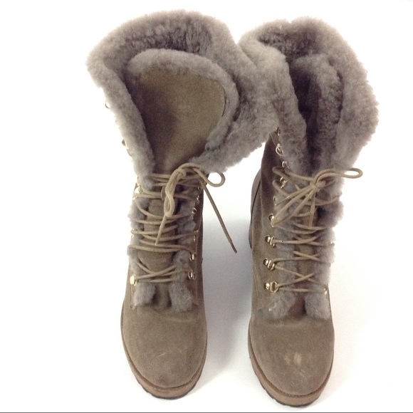 Women Faux Fur Lined Winter Boots Size 